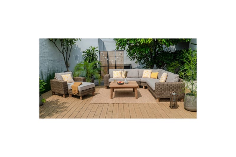 Utomhusmöbelgrupp Lifestyle Garden Bahamas 2-sits vänster&höger & hörnstol & soffbord 100 - Utemöbler & utemiljö - Utegrupp - Soffgrupp utomhus
