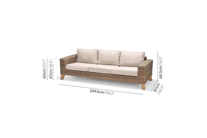 Utomhusmöbelgrupp Lifestyle Garden Bahamas 2 x 3-sits & soffbord 110 - Utemöbler & utemiljö - Utegrupp - Soffgrupp utomhus