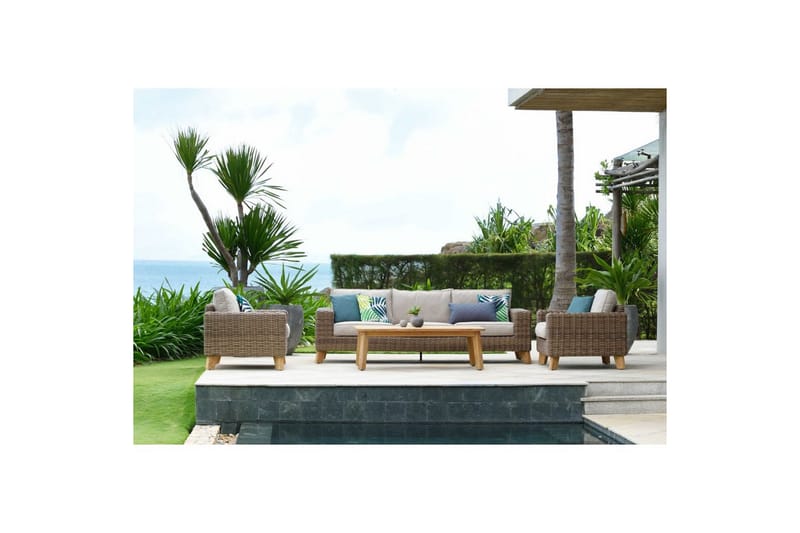 Utomhusmöbelgrupp Lifestyle Garden Bahamas 2 x soffstol & 3-sits & soffbord 140 - Utemöbler & utemiljö - Utegrupp - Soffgrupp utomhus