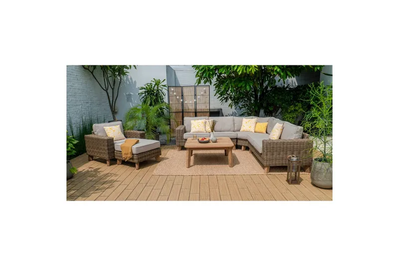 Utomhusmöbelgrupp Lifestyle Garden Barbados 2-sits vänster&höger & hörnstol & soffbord 100 - Utemöbler & utemiljö - Utegrupp - Soffgrupp utomhus