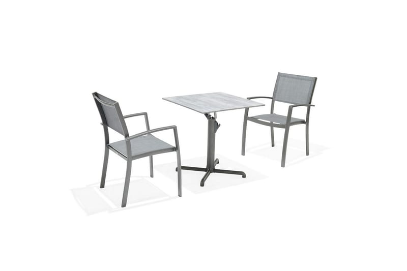 Utomhusmöbelgrupp Lifestyle Garden Solana bistro bord + 2 x stapelbarfotölj - Utemöbler & utemiljö - Utegrupp - Cafegrupp & cafeset