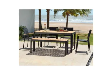 Utomhusmöbelgrupp Lifestyle Garden Portals 161 cm 4 lite carverstolar + bänk - 4 lite carverstolar + bänk - Utemöbler & utemiljö - Utegrupp - Matgrupp utomhus