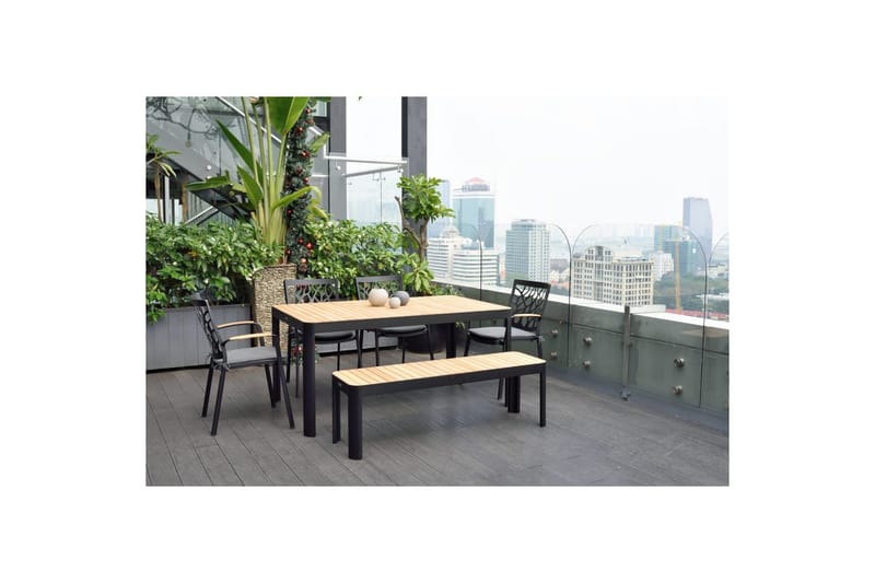 Utomhusmöbelgrupp Lifestyle Garden Portals 161 cm 4 trädskärarstolar + bänk - 4 trädskärarstolar + bänk - Utemöbler & utemiljö - Utegrupp - Matgrupp utomhus