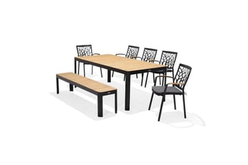 Utomhusmöbelgrupp Lifestyle Garden Portals 209 cm 5 trädskärarstolar + bänk - 5 trädskärarstolar + bänk - Utemöbler & utemiljö - Utegrupp - Matgrupp utomhus
