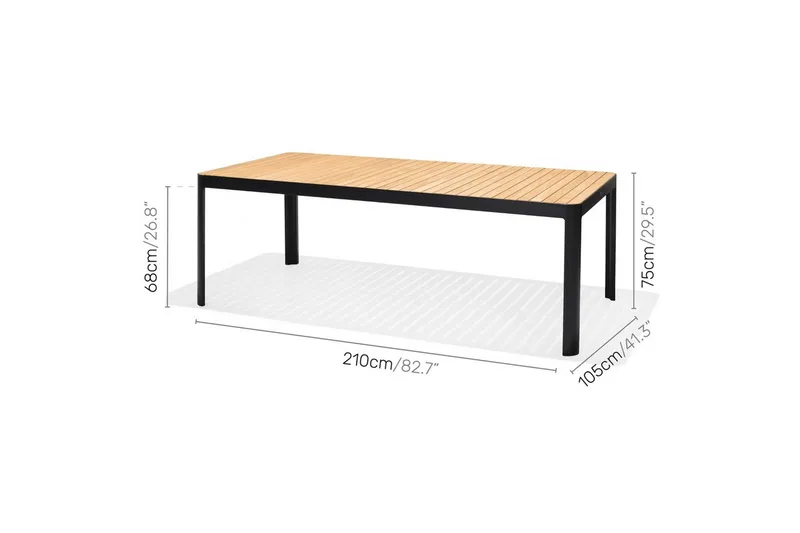 Utomhusmöbelgrupp Lifestyle Garden Portals 209 cm 8 trädskärarstolar - 8 trädskärarstolar - Utemöbler & utemiljö - Utegrupp - Matgrupp utomhus