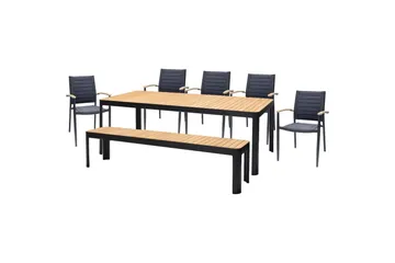 Utomhusmöbelgrupp Lifestyle Garden Portals 209 cm 5 lite carverstolar + bänk - 5 lite carverstolar + bänk - Utemöbler & utemiljö - Utegrupp - Matgrupp utomhus