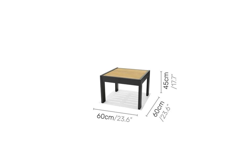 Utomhusmöbelgrupp Lifestyle Garden PALAU 2x sidostol + 2x ottoman + sidobord 60 cm - Utemöbler & utemiljö - Utegrupp - Cafegrupp & cafeset