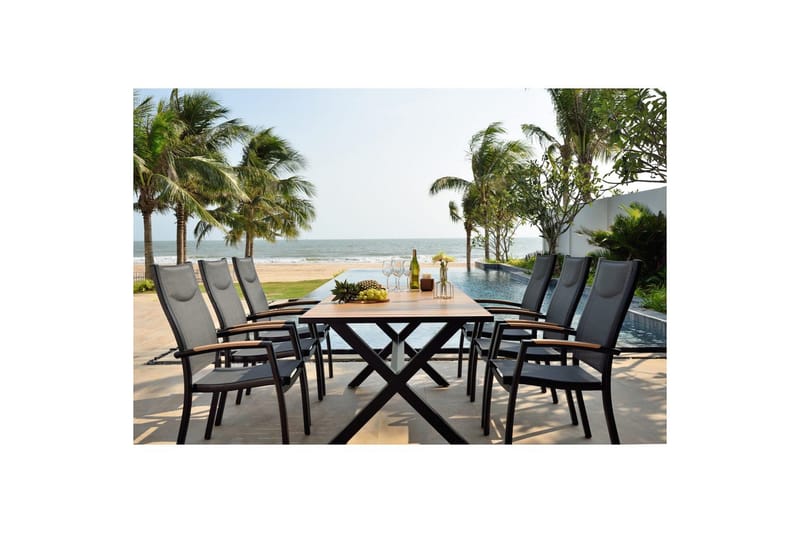 Utomhusmöbelgrupp Lifestyle Garden Panama 200 cm 6 stapelbarfotölj - 6 stapelbarfotölj - Utemöbler & utemiljö - Utegrupp - Matgrupp utomhus