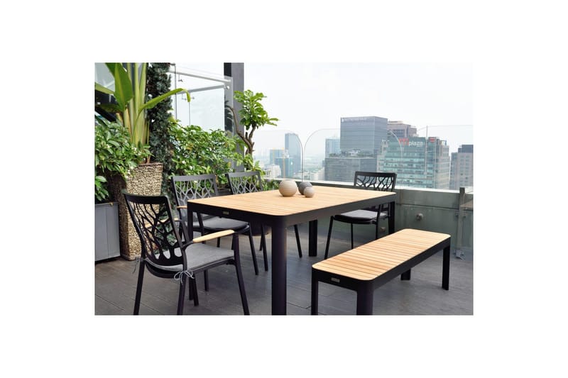 Utomhusmöbelgrupp Lifestyle Garden Portals 161 cm 4 trädskärarstolar + bänk - 4 trädskärarstolar + bänk - Utemöbler & utemiljö - Utegrupp - Matgrupp utomhus