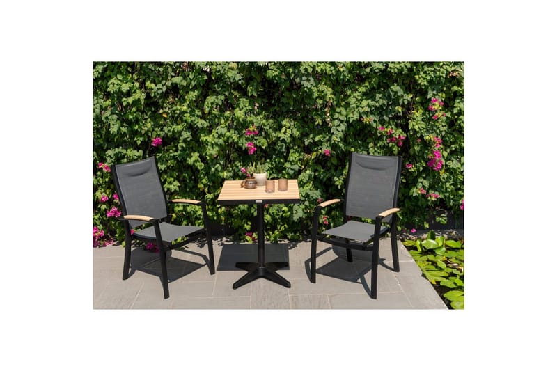 Utomhusmöbelgrupp Lifestyle Garden Panama 2x stapelbarfotölj & bistro bord - Utemöbler & utemiljö - Utegrupp - Cafegrupp & cafeset