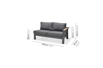Utomhusmöbelgrupp Lifestyle Garden PALAU 2-sits höger & vänster + hörnsoffa stol + sidostol + soffbord 140 cm - Utemöbler & utemiljö - Utegrupp - Soffgrupp utomhus