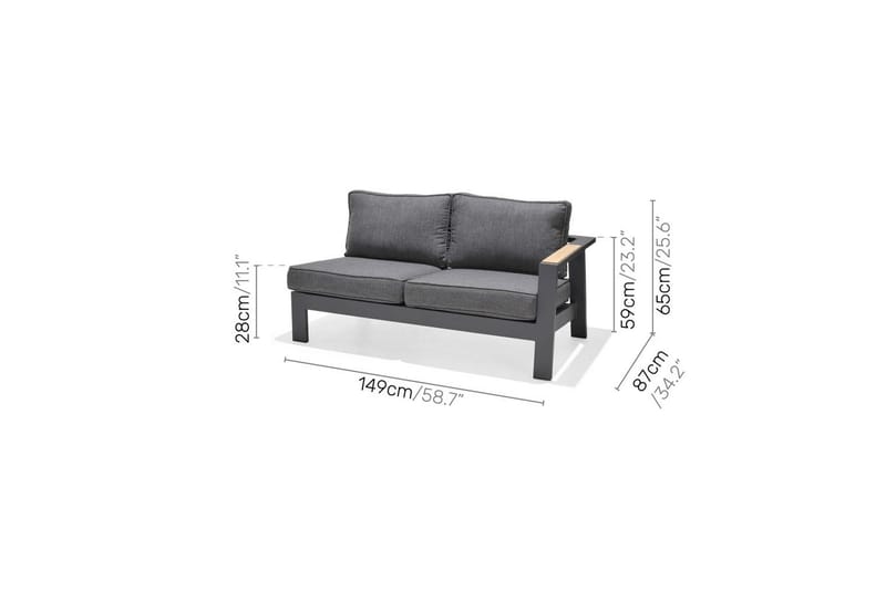 Utomhusmöbelgrupp Lifestyle Garden PALAU 2-sits höger & vänster + hörnsoffa stol + sidostol + soffbord 140 cm - Utemöbler & utemiljö - Utegrupp - Soffgrupp utomhus