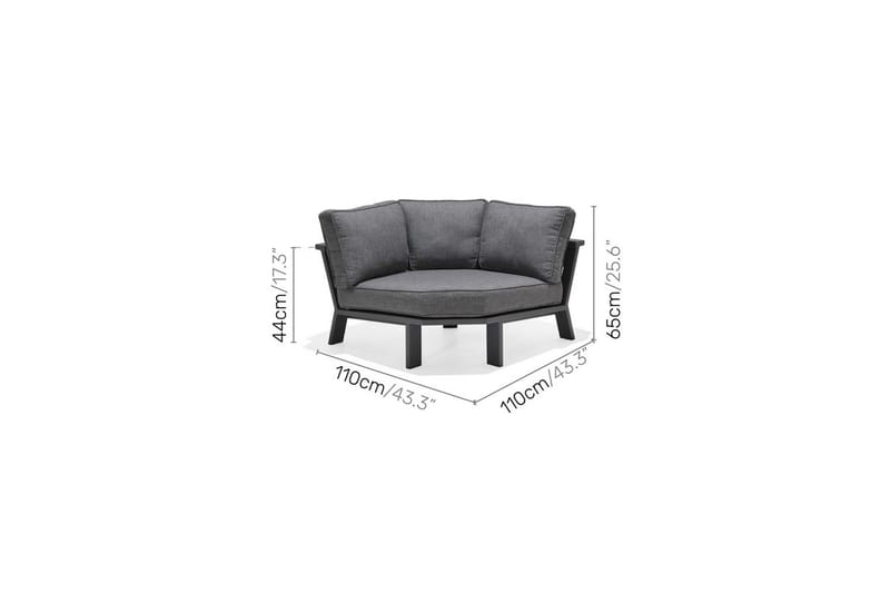 Utomhusmöbelgrupp Lifestyle Garden PALAU 2-sits höger & vänster + hörnsoffa stol + sidostol + soffbord 140 cm - Utemöbler & utemiljö - Utegrupp - Soffgrupp utomhus