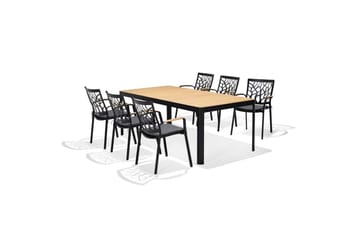 Utomhusmöbelgrupp Lifestyle Garden Portals 209 cm 6 trädskärarstolar - 6 trädskärarstolar - Utemöbler & utemiljö - Utegrupp - Matgrupp utomhus
