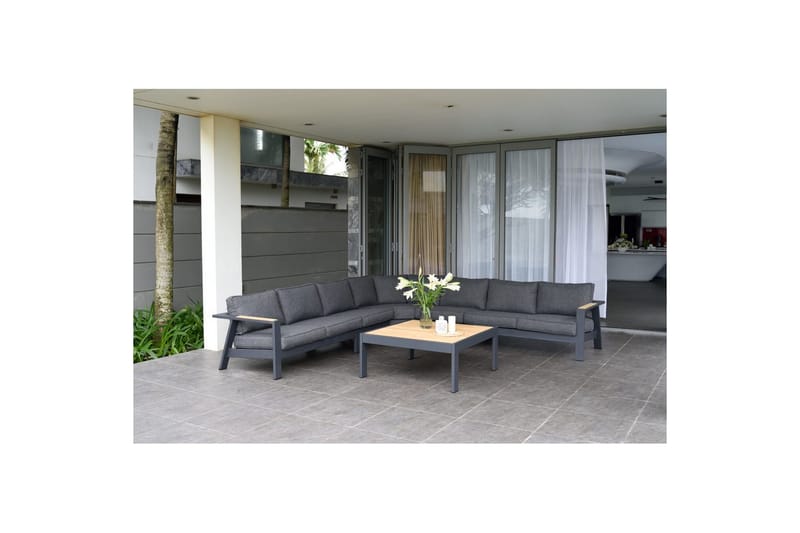 Utomhusmöbelgrupp Lifestyle Garden PALAU 2-sits höger & vänster + hörnsoffa stol + sidostol + soffbord 140 cm - Utemöbler & utemiljö - Utegrupp - Soffgrupp utomhus