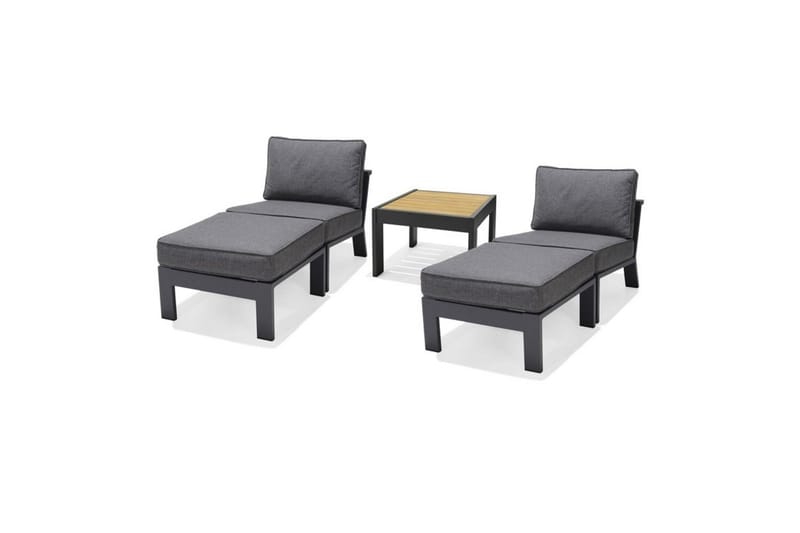 Utomhusmöbelgrupp Lifestyle Garden PALAU 2x sidostol + 2x ottoman + sidobord 60 cm - Utemöbler & utemiljö - Utegrupp - Cafegrupp & cafeset