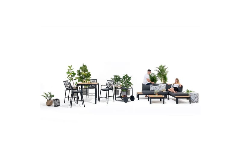 Utomhusmöbelgrupp Lifestyle Garden Portals bar bord 95 & 4 bar stol - Utemöbler & utemiljö - Utegrupp - Matgrupp utomhus