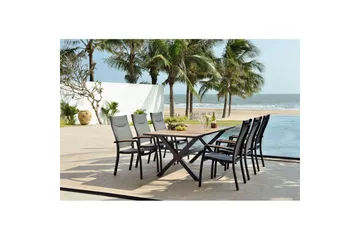 Utomhusmöbelgrupp Lifestyle Garden Panama 200 cm 6 stapelbarfotölj - 6 stapelbarfotölj - Utemöbler & utemiljö - Utegrupp - Matgrupp utomhus