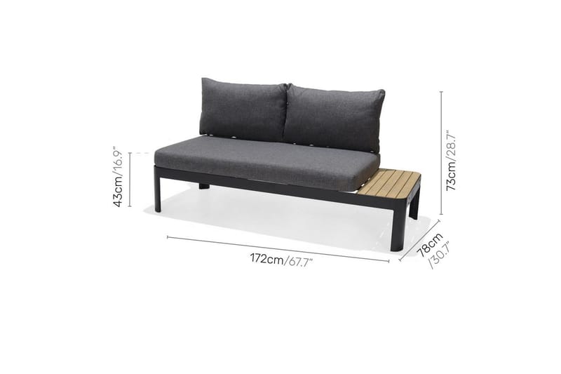 Utomhusmöbelgrupp Lifestyle Garden Portals 2x 2-sits modulsoffa & soffbord - Utemöbler & utemiljö - Utegrupp - Soffgrupp utomhus