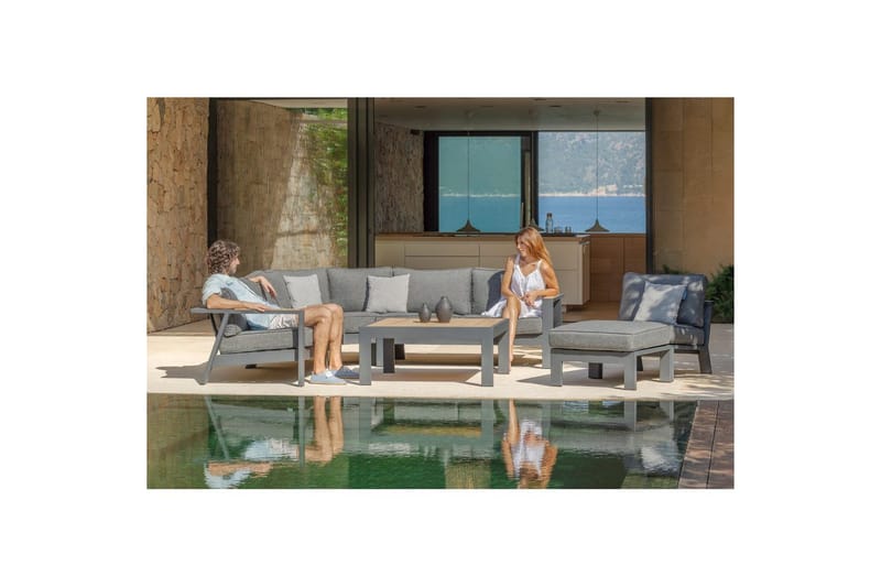 Utomhusmöbelgrupp Lifestyle Garden PALAU 2-sits höger & vänster + hörnsoffa stol + soffbord 100 cm - Utemöbler & utemiljö - Utegrupp - Soffgrupp utomhus