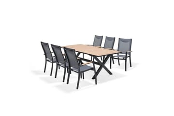 Utomhusmöbelgrupp Lifestyle Garden Panama 200 cm 6 stapelbarfotölj - 6 stapelbarfotölj - Utemöbler & utemiljö - Utegrupp - Matgrupp utomhus