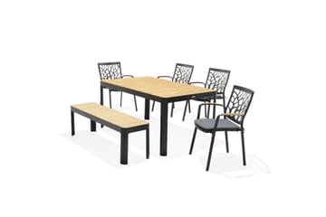 Utomhusmöbelgrupp Lifestyle Garden Portals 161 cm 4 trädskärarstolar + bänk - 4 trädskärarstolar + bänk - Utemöbler & utemiljö - Utegrupp - Matgrupp utomhus