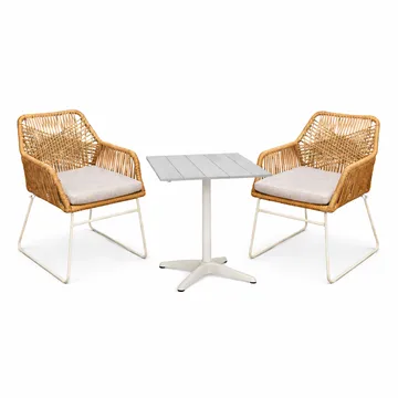 Utomhusmöbelgrupp Palermo bistroset med Seville karmstolar - grå/beige/sand - Utemöbler & utemiljö - Utegrupp - Cafegrupp & cafeset