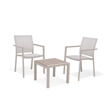 Utomhusset Urbanite sidobord 50 + 2 carverstolar - ljusgrå - Utemöbler & utemiljö - Utegrupp - Cafegrupp & cafeset