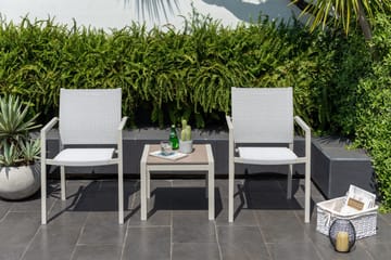 Utomhusset Urbanite sidobord 50 + 2 carverstolar - ljusgrå - Utemöbler & utemiljö - Utegrupp - Cafegrupp & cafeset