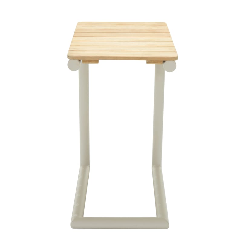 Utomhusset Portals solstol + C-shape sidobord - beige/trä - Utemöbler & utemiljö - Utestol & trädgårdsstol - Solstol