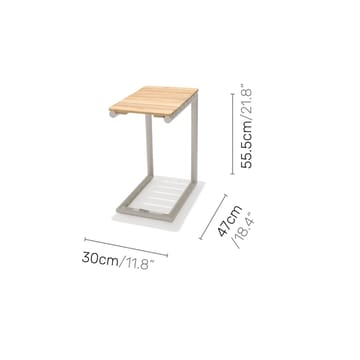 Utomhusset Portals solstol + C-shape sidobord - beige/trä - Utemöbler & utemiljö - Utestol & trädgårdsstol - Solstol