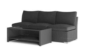 Wisconsin Loungegrupp Utomhus 3-sits med Bord Konstrotting - Svart - Utemöbler & utemiljö - Loungemöbler - Loungeset & loungegrupp
