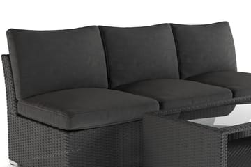 Wisconsin Loungegrupp Utomhus 3-sits med Bord Konstrotting - Svart - Utemöbler & utemiljö - Loungemöbler - Loungeset & loungegrupp