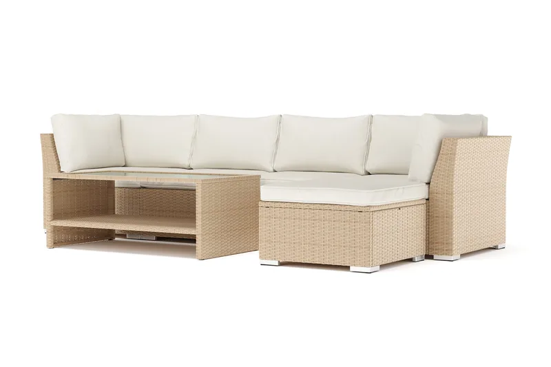 Wisconsin utomhus divansoffa 5-sits vändbar, Beige