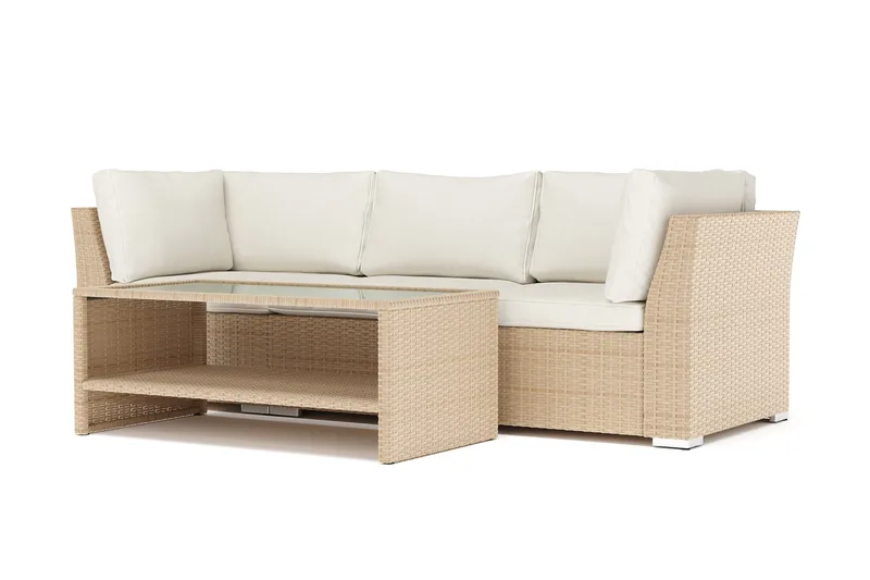 Wisconsin utomhus rak 3-sits soffa, Beige
