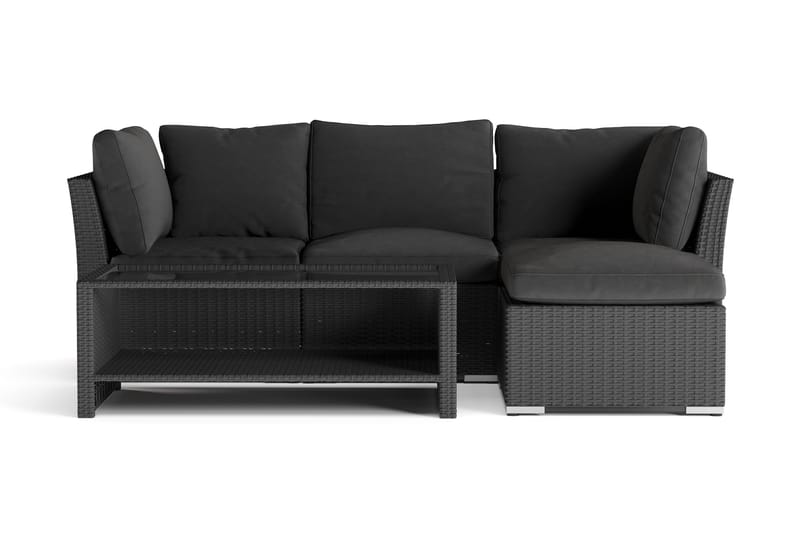 Wisconsin Premium Loungegrupp utomhus - Soffgrupp till uteplatsen Konstrotting - Svart - Utemöbler & utemiljö - Loungemöbler - Loungeset & loungegrupp