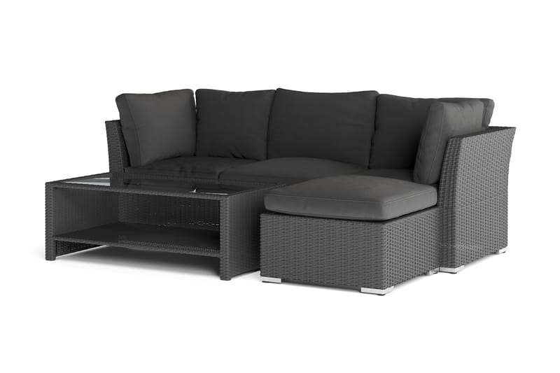 Wisconsin Premium Loungegrupp utomhus - Soffgrupp till uteplatsen Konstrotting - Svart - Utemöbler & utemiljö - Loungemöbler - Loungeset & loungegrupp