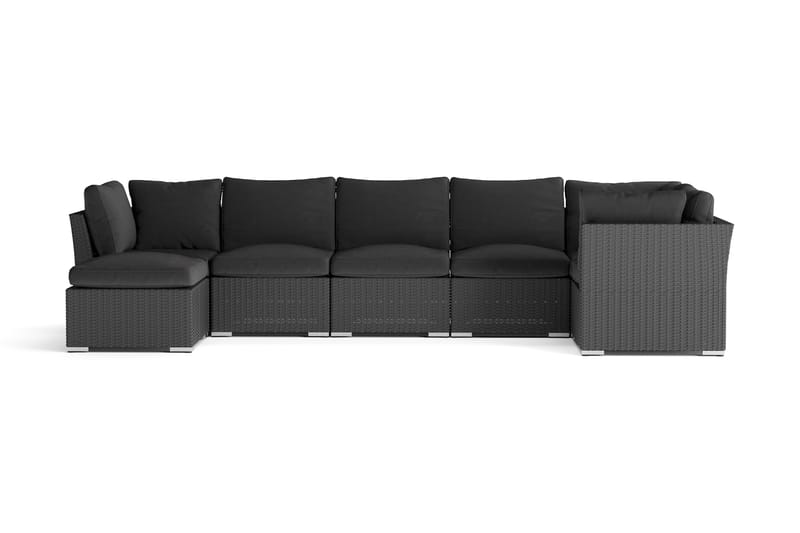 Wisconsin Premium Loungegrupp Utomhus – 8-sits Loungeset i Konstrotting - Svart - Utemöbler & utemiljö - Loungemöbler - Loungeset & loungegrupp
