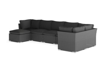 Wisconsin Premium Loungegrupp Utomhus – 8-sits Loungeset i Konstrotting - Svart - Utemöbler & utemiljö - Loungemöbler - Loungeset & loungegrupp