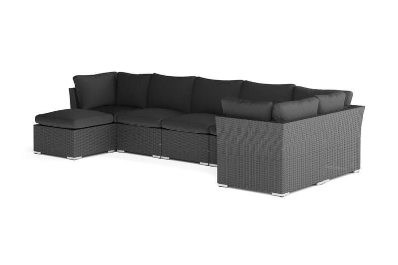 Wisconsin Premium Loungegrupp Utomhus – 8-sits Loungeset i Konstrotting - Svart - Utemöbler & utemiljö - Loungemöbler - Loungeset & loungegrupp