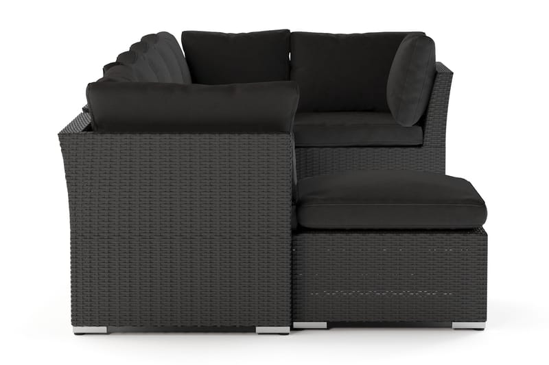 Wisconsin Premium Loungegrupp Utomhus – 8-sits Loungeset i Konstrotting - Svart - Utemöbler & utemiljö - Loungemöbler - Loungeset & loungegrupp