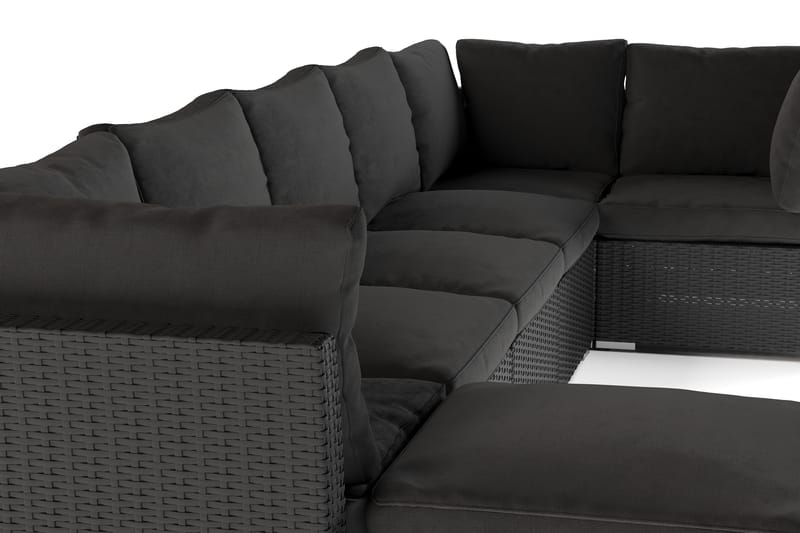 Wisconsin Premium Loungegrupp Utomhus – 8-sits Loungeset i Konstrotting - Svart - Utemöbler & utemiljö - Loungemöbler - Loungeset & loungegrupp