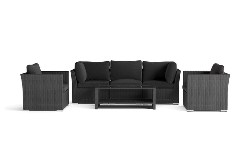 Wisconsin Premium Loungegrupp Utomhus 5-sits Konstrotting - Svart - Utemöbler & utemiljö - Loungemöbler - Loungeset & loungegrupp