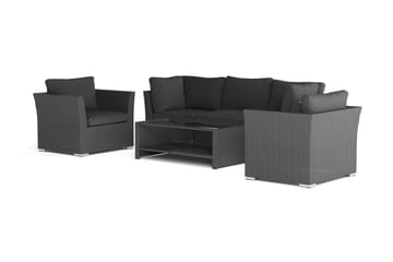 Wisconsin Premium Loungegrupp Utomhus 5-sits Konstrotting - Svart - Utemöbler & utemiljö - Loungemöbler - Loungeset & loungegrupp