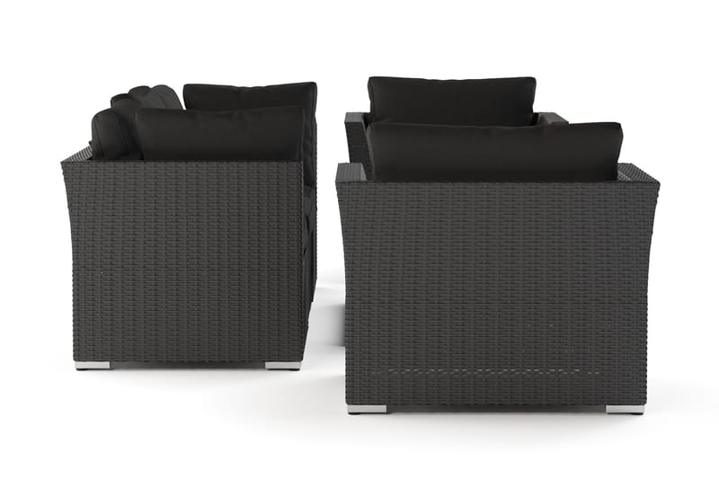 Wisconsin Premium Loungegrupp Utomhus 5-sits Konstrotting - Svart - Utemöbler & utemiljö - Loungemöbler - Loungeset & loungegrupp