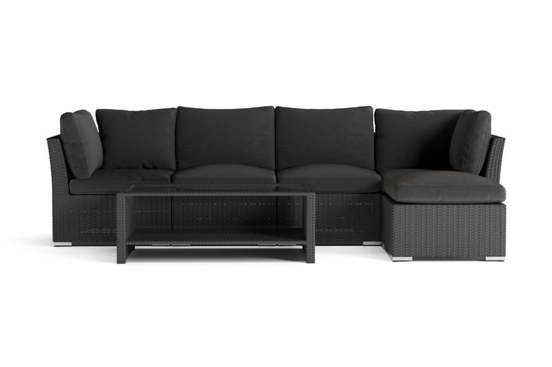 Wisconsin Premium Loungegrupp utomhus - Soffgrupp till uteplatsen Konstrotting - Svart - Utemöbler & utemiljö - Loungemöbler - Loungeset & loungegrupp