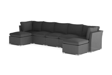 Wisconsin Premium Stor Loungegrupp utomhus Konstrotting - Svart - Utemöbler & utemiljö - Loungemöbler - Loungeset & loungegrupp