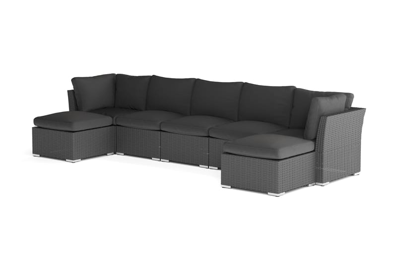 Wisconsin Premium Stor Loungegrupp utomhus Konstrotting - Svart - Utemöbler & utemiljö - Loungemöbler - Loungeset & loungegrupp