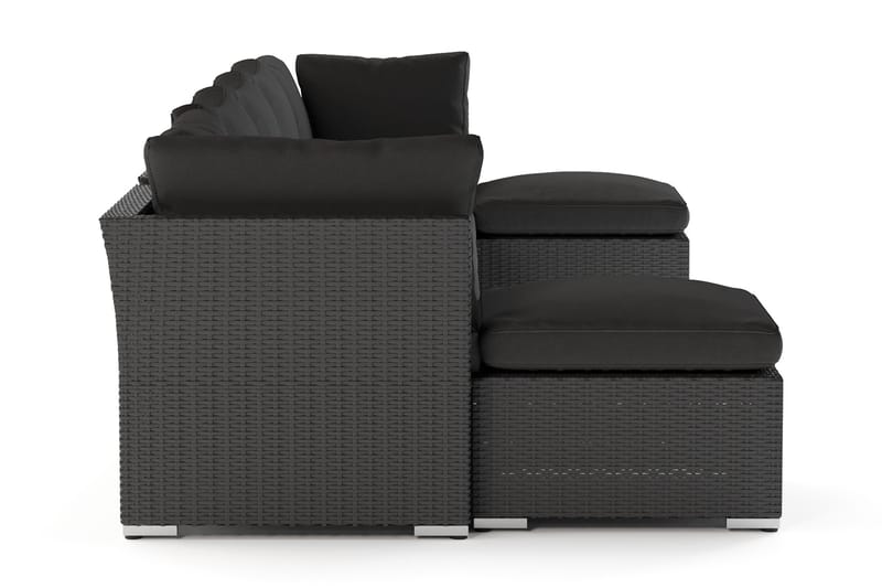 Wisconsin Premium Stor Loungegrupp utomhus Konstrotting - Svart - Utemöbler & utemiljö - Loungemöbler - Loungeset & loungegrupp