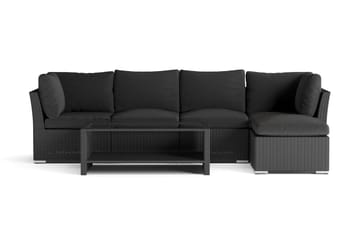 Wisconsin Premium Loungegrupp utomhus - Soffgrupp till uteplatsen Konstrotting - Svart - Utemöbler & utemiljö - Loungemöbler - Loungeset & loungegrupp